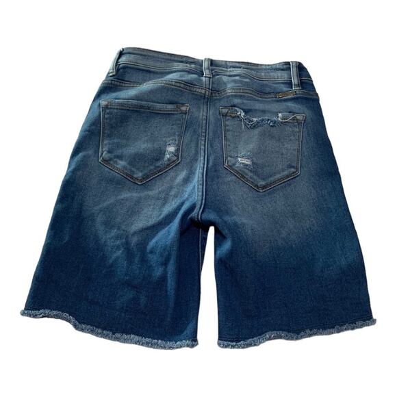 Kancan womens small cut off bermuda denim jean shorts blue distressed casual vac - Picture 9 of 9
